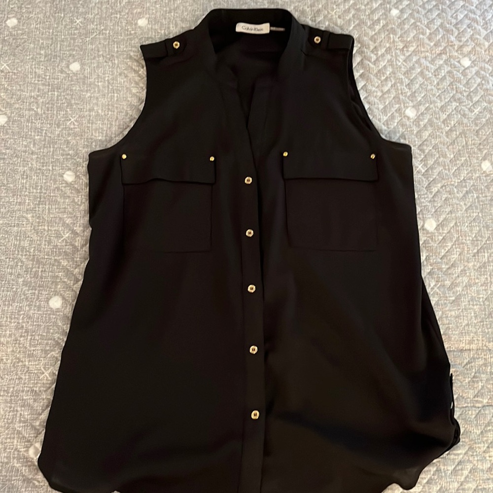 Calvin Klein sleeveless dressy shirt - Picture 1 of 7